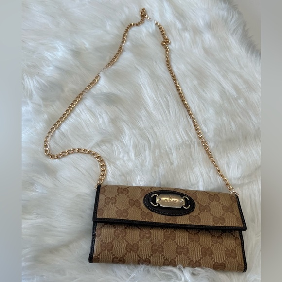 Gucci GG Monogram Wallet on Chain | Crossbody Shoulder Bag | Authenticated - Picture 1 of 9
